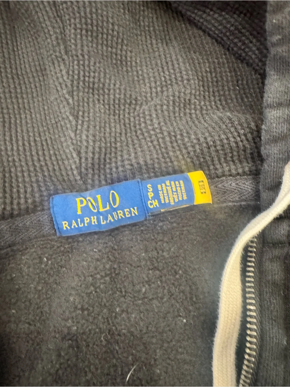 Ralph Lauren Black Kids Zip-Up Hoodie with Red Pony